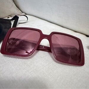Gucci GG1692S Burgundy Oversized Square Sunglasses w Case & Cloth Authentic